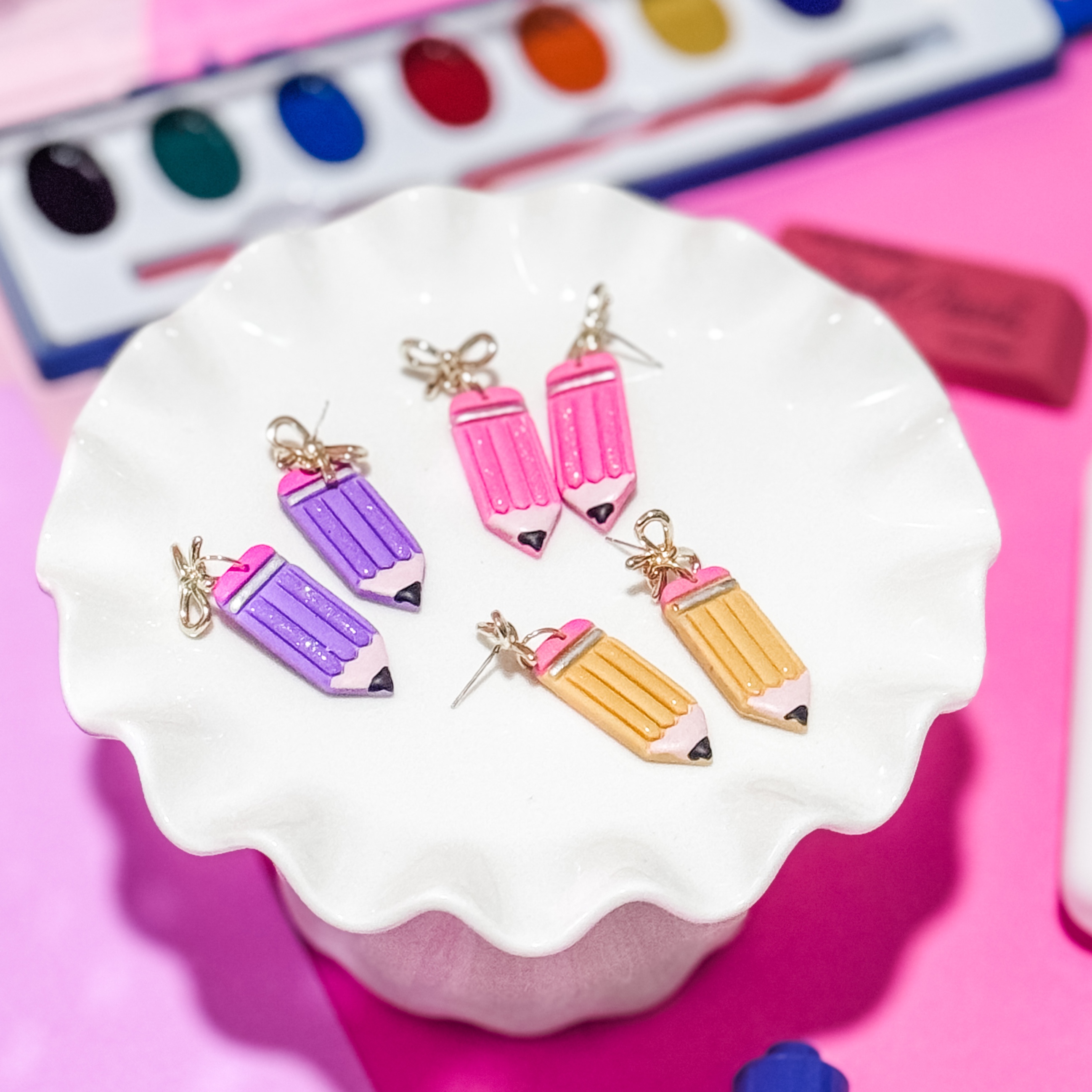 Polymer Clay Teacher Earrings Workshop